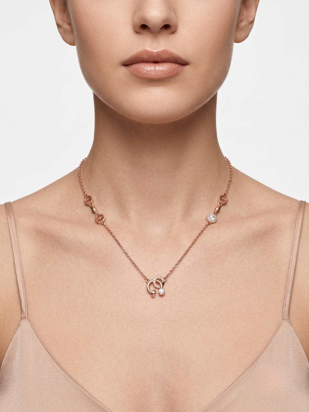 925 Sterling Silver Celestial Charm Station Necklace for Women