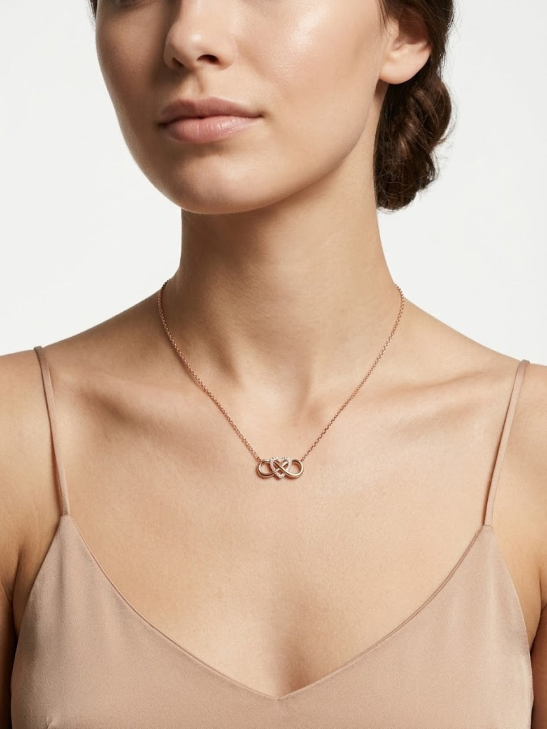925 Sterling Silver Endless Promise Heart Infinity Necklace for Women