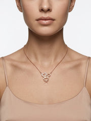 925 Sterling Silver Forever Together Heart Trio Necklace for Women