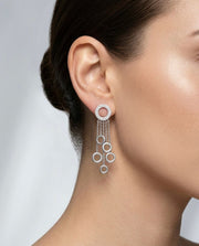 925 Silver earrings Halo Cascade Drop Earrings for Women