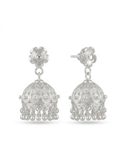 925 Silver Filigree Dome Jhumka Earrings for Women