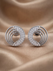 925 Sterling Silver Harmony Wave Circle Pendant Set with Earrings