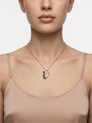 925 Sterling Silver Black Butterfly Pendant Necklace for Women