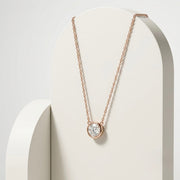 925 Sterling Silver Radiant Luxe Solitaire Necklace for Women