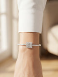 925 Silver Aurora Emerald Halo Bracelet for Women