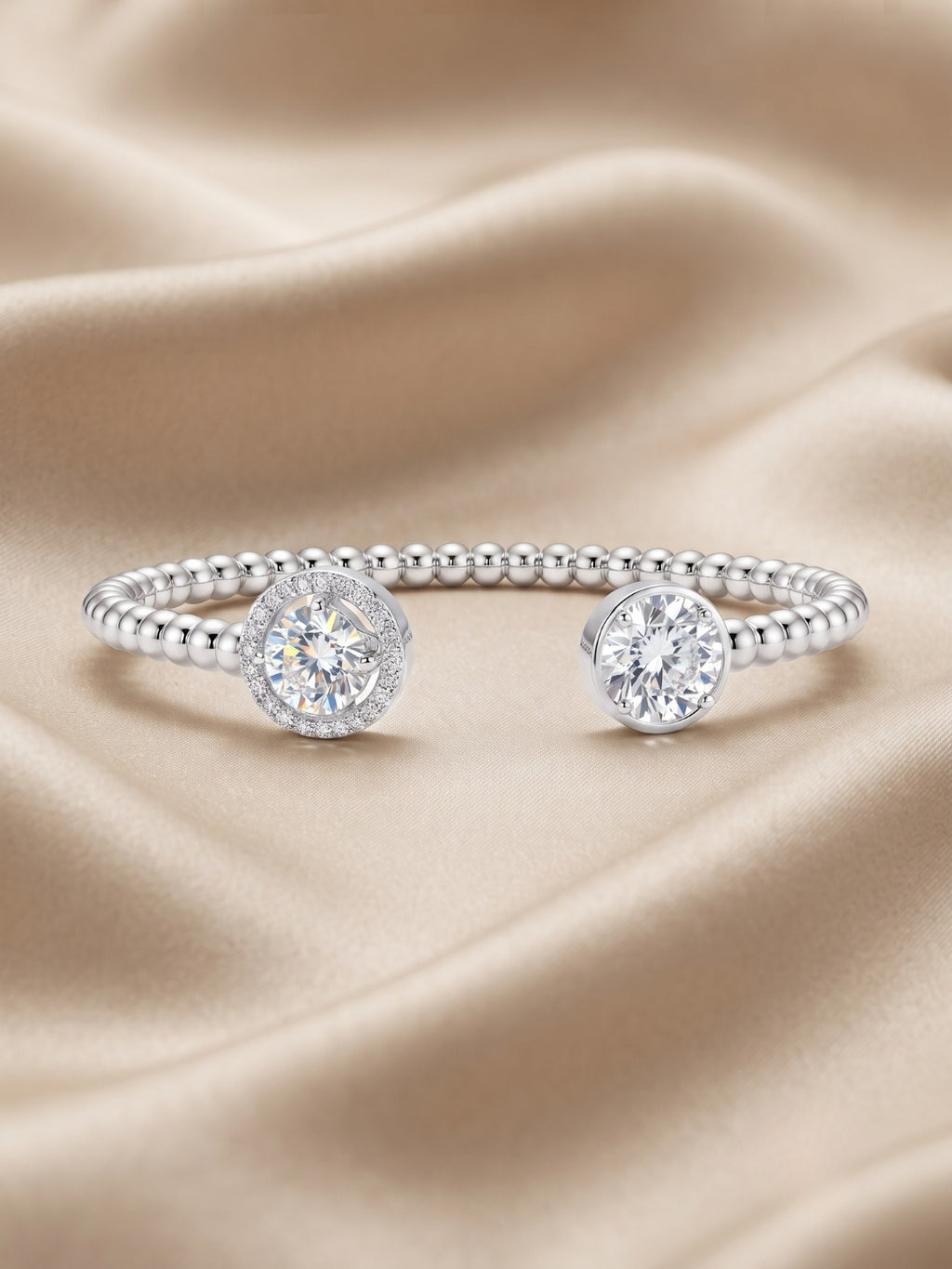 925 Silver Celeste Twin Spark Open Bracelet for Women