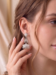 925 Silver Earrings Traditional Filigree Jhumka Earrings for Women