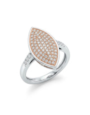 925 Sterling Silver Marquise Pavé Statement Ring for Women