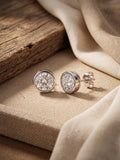 925 Silver Round Stud Earrings for Women