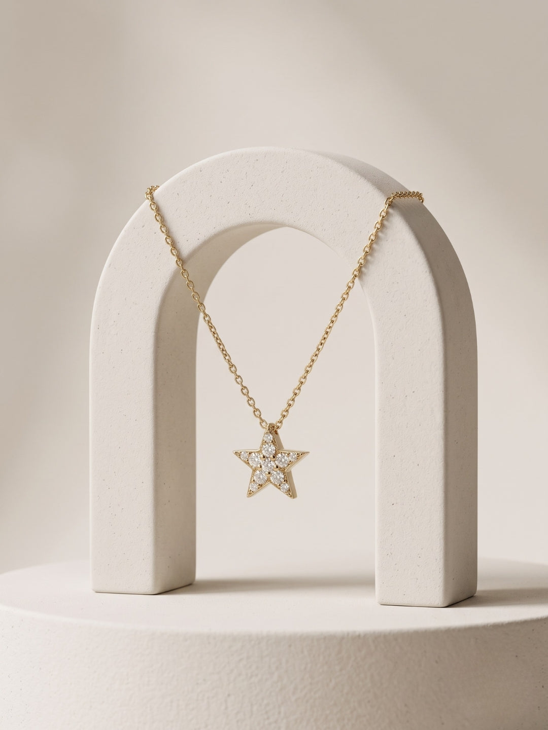 925 Sterling Silver Golden Celestial Star Necklace for Women