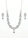 925 Sterling Silver Emerald Halo Drop Necklace Set with earrings