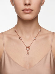 925 Sterling Silver Pavé Oval Link Tassel Necklace For Women