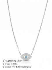 925 Sterling Silver Evil Eye CZ Pendant Necklace for Women