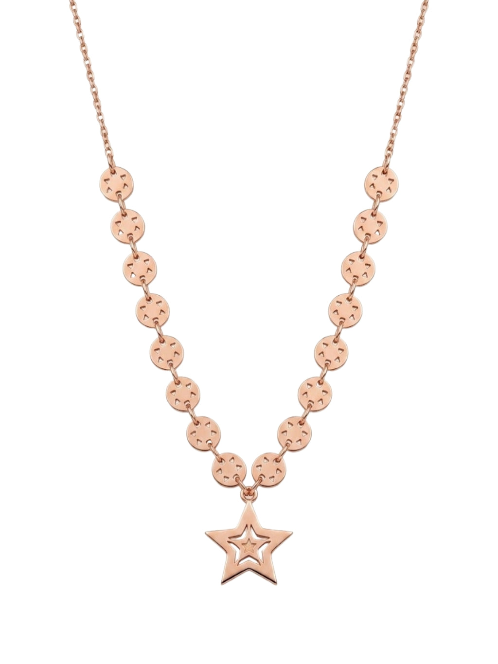 925 Sterling Silver Textured Disc Star Pendant Necklace For Women