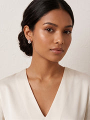 925 Sterling Silver Elegant Teardrop Sparkle Pendant Set with Earrings