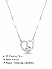 925 Silver Enchanted Leaf Heart Necklace for Women