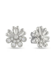 925 Silver Bloom Flower Stud Earrings for Women