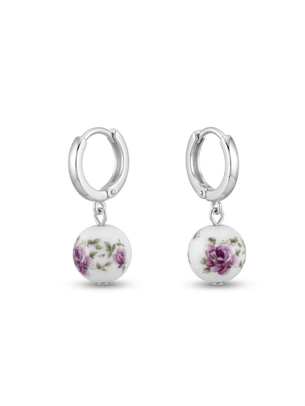 925 Silver Rose Bloom Drop Earrings for Women