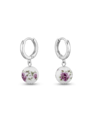 925 Silver Rose Bloom Drop Earrings for Women