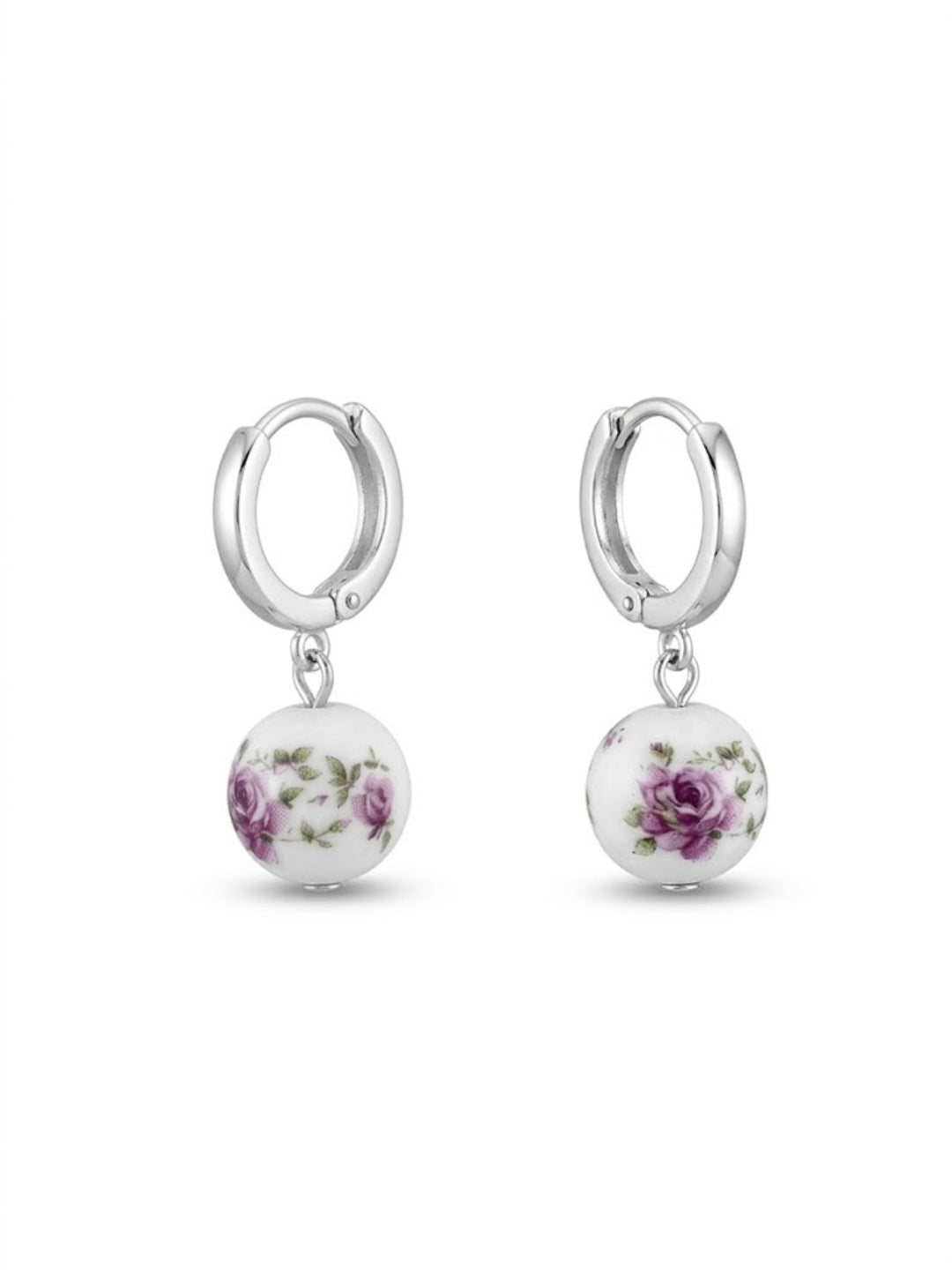 925 Silver Rose Bloom Drop Earrings for Women