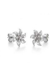 925 Silver Earrings Bloom Flower Stud Earrings for Women