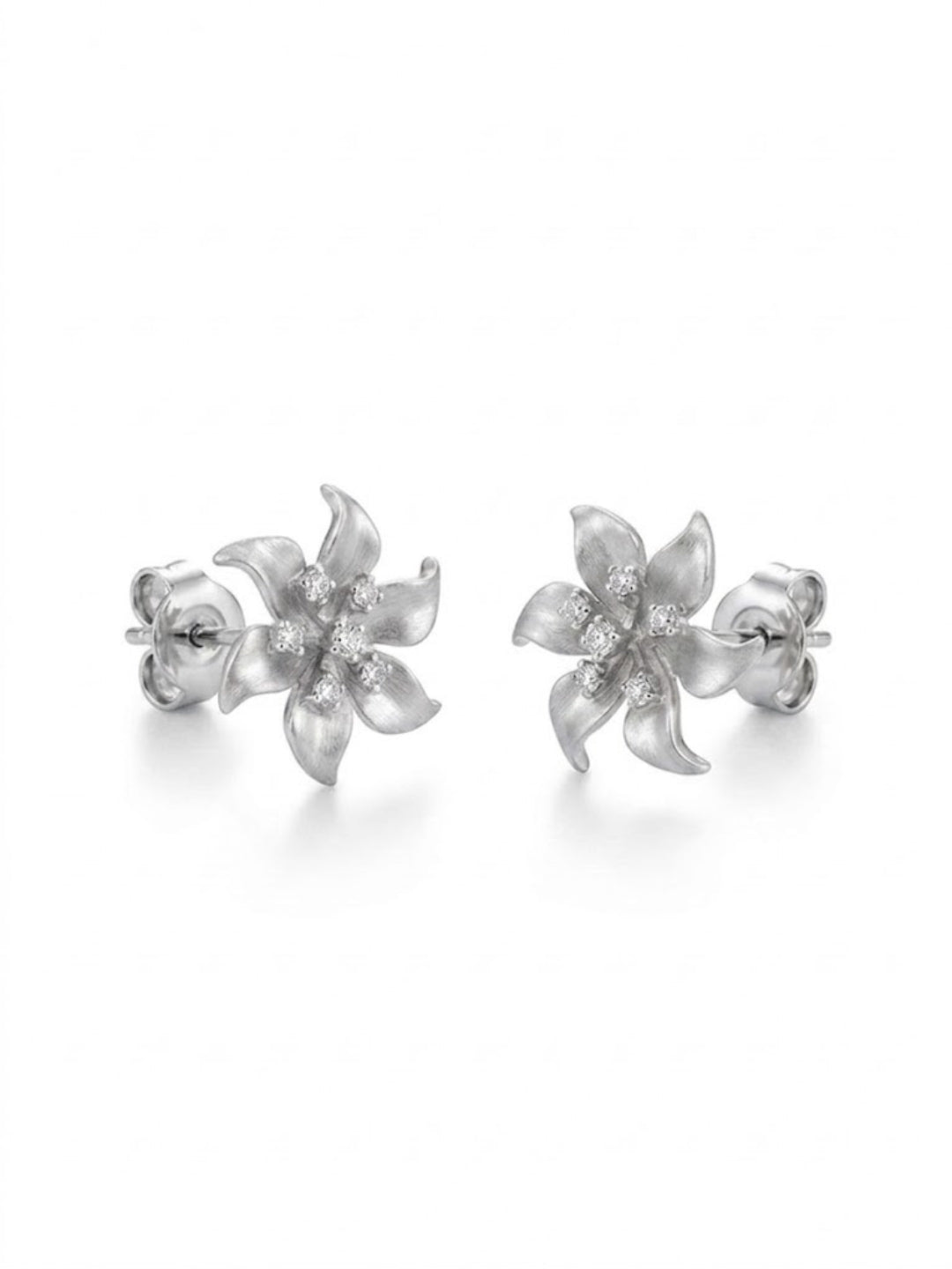 925 Silver Earrings Bloom Flower Stud Earrings for Women