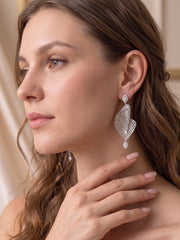 925 Silver earrings Celeste Leaf Drop Earrings for Women