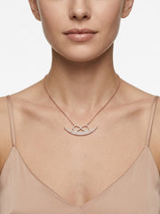 925 Sterling Silver Eternal Infinity Smile Crescent Necklace for Women