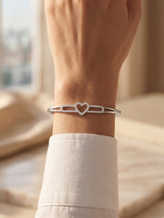 92.5 Sterling Silver Eternal Heart Bracelet for Women