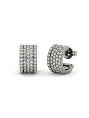 925 Silver Sparkle Pavé Hoop Earrings for Women