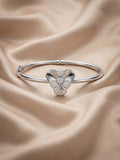 92.5 Sterling Silver Bloom Crystal Flower Silver Bracelet for Women