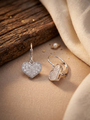 925 Silver Earrings Heart Hoops Earrings for Women
