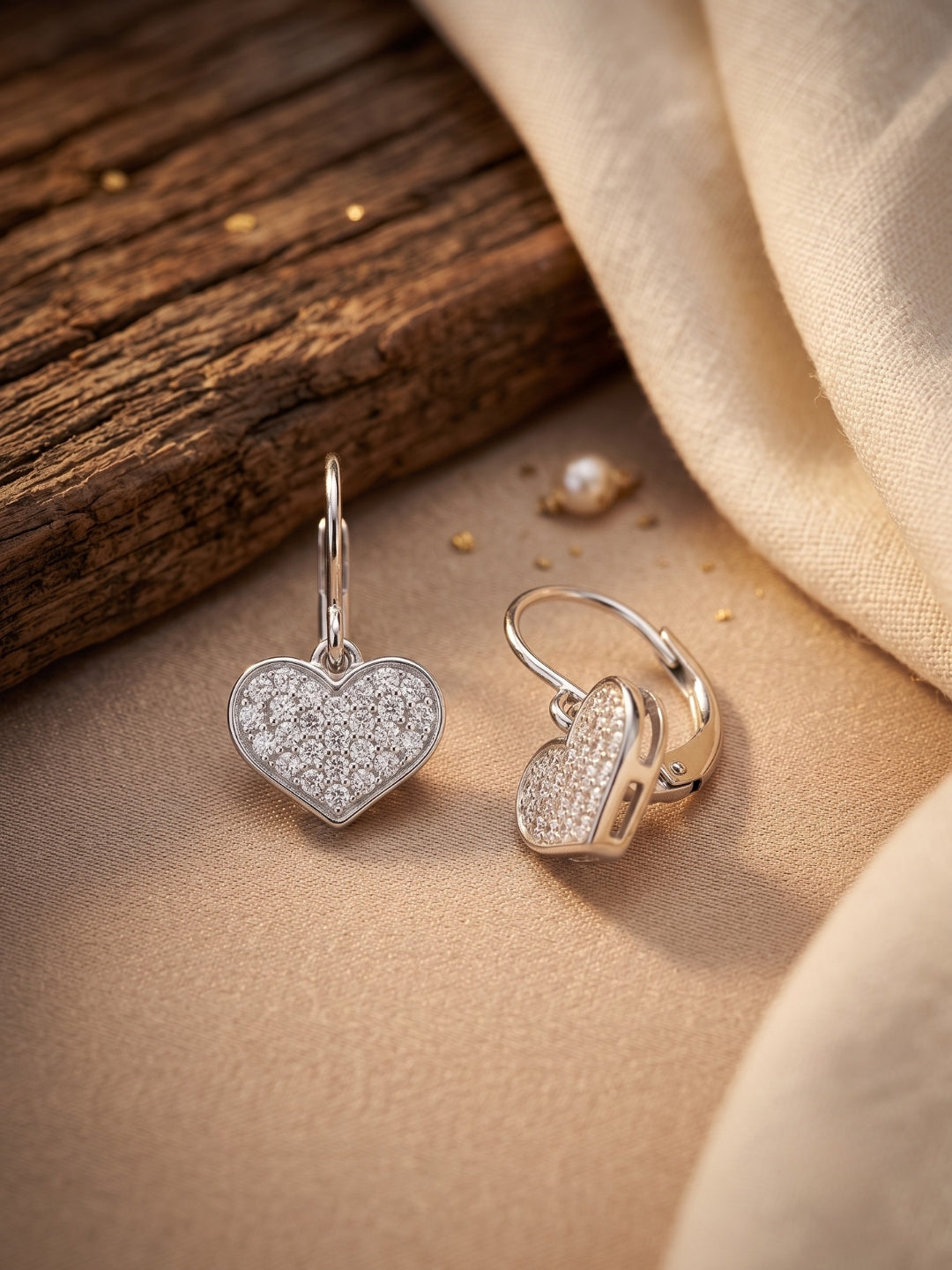 925 Silver Earrings Heart Hoops Earrings for Women