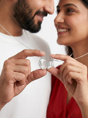 925 Sterling Silver Lucky Clover Heart Couple Pendant Without Chain