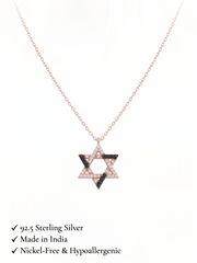 925 Sterling Silver Black & White Star Necklace for Women