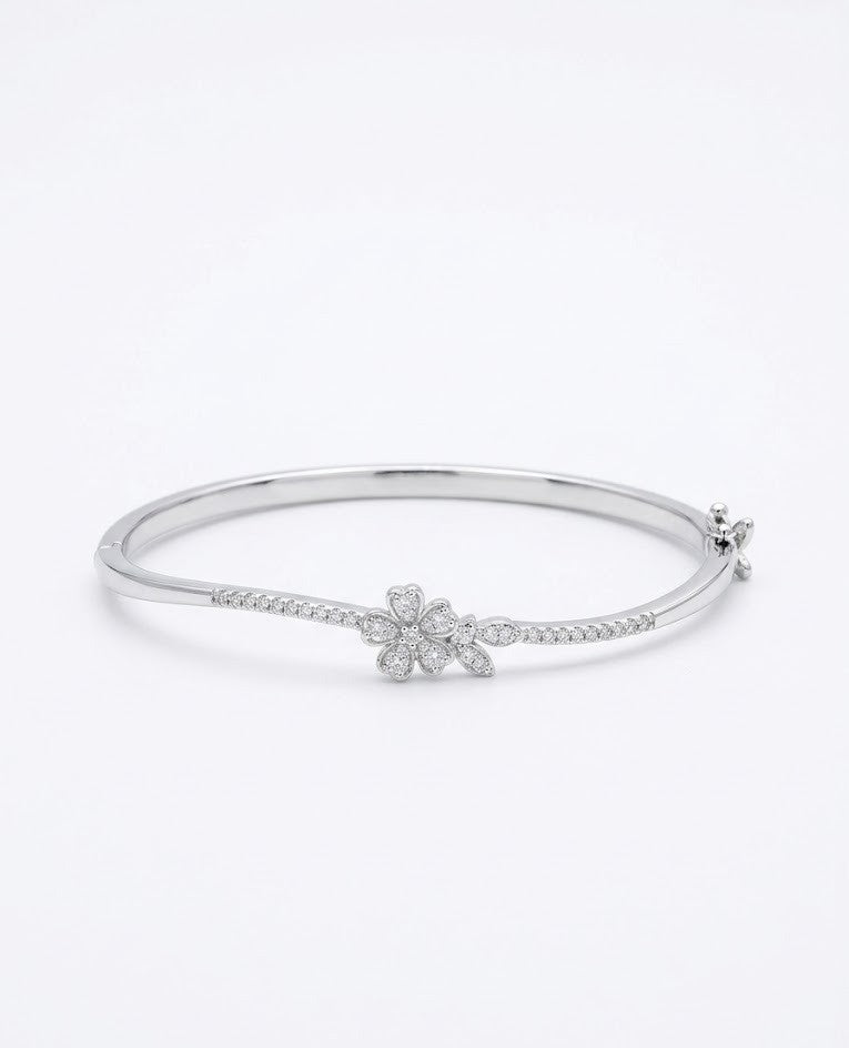 92.5 Sterling Silver Bloom Grace Floral Bracelet for Women
