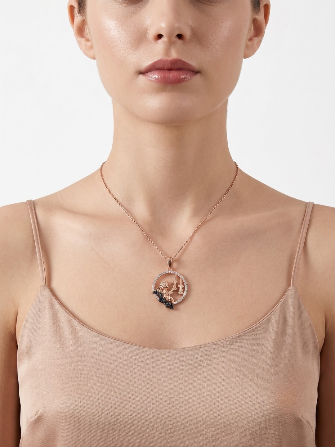 925 Sterling Silver Angel Musical Pendant Necklace for Women