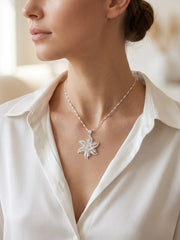 925 Sterling Silver Floral Windmill Filigree Pendant For Women