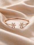 92.5 Sterling Silver Snowflake Spark Open Cuff Bracelet for Women
