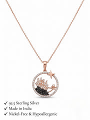 925 Sterling Silver Rose Gold Fairy Garden Necklace for women