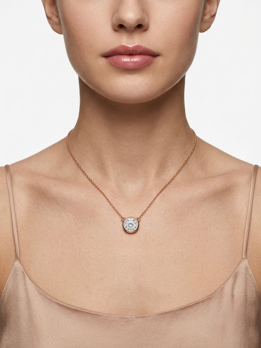 925 Sterling Silver Radiant Luxe Solitaire Necklace for Women