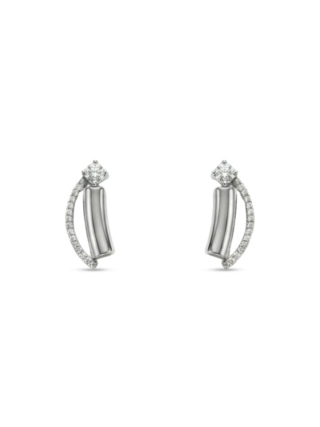 925 Sterling Silver Silver Grace Arc Necklace Set with earrings