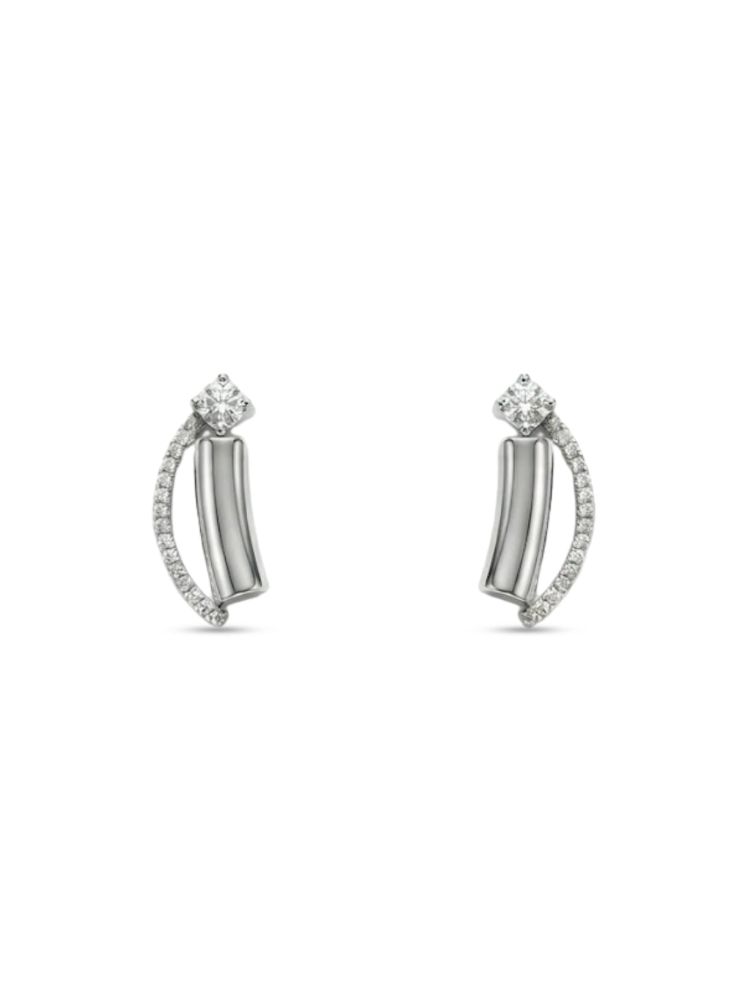 925 Sterling Silver Silver Grace Arc Necklace Set with earrings