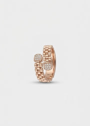 925 Sterling Silver Rose Gold Link Open Ring for Women