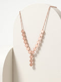 925 Sterling Silver Classic Disc Drop Necklace For Women