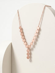 925 Sterling Silver Classic Disc Drop Necklace For Women
