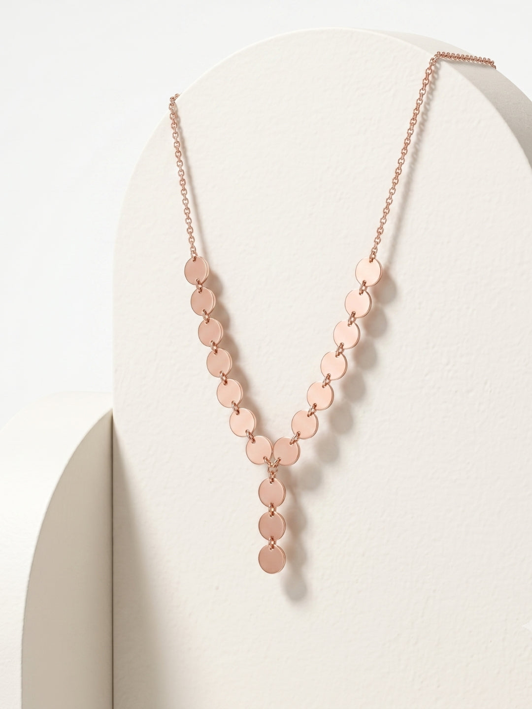 925 Sterling Silver Classic Disc Drop Necklace For Women