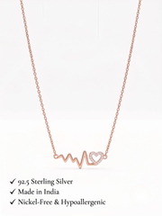 925 Sterling Silver Heartbeat Heart Necklace for Women