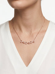 925 Sterling Silver Rose Gold Double Infinity Cubic Zirconia Necklace for Women