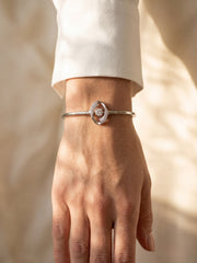 92.5 Sterling Silver Crystal Infinity Oval Bracelet for Women